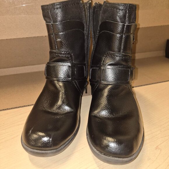 Clarks Riddle Avant Black Leather Ankle Boot Size 7 - Picture 5 of 7